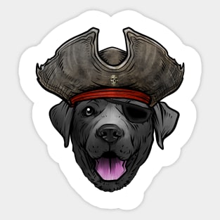 Black Labrador Retriever Pirate Sticker